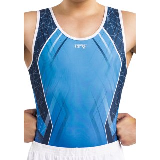 ERVY Trikot "Liam 1" für Kunstturnen+Trampolin Sublimationsdruck vorn F: weiß/blau/türkis *TOP*