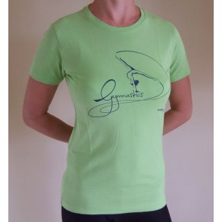 Damen Turn T-Shirt lime mit Druck "Gymnastics" XS-L *NEU*