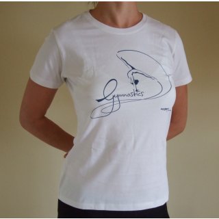 Damen Turn T-Shirt weiß mit Druck "Gymnastics" XS-L*NEU*