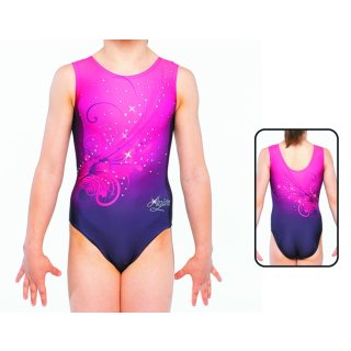 AGIVA 1549 Ärmelloser Gymnastikanzug aus "Sublimate Elasthan+Strass" F: violett/fuchsia