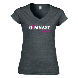 AGIVA Damen Turn T-Shirt mit Druck "GYMNAST" sizes: 7/8-XL F: grau *TOP*