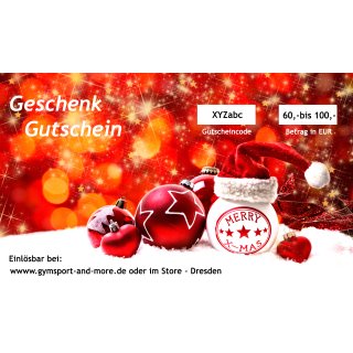 Geschenkgutschein Weihnachten im Wert von 60,- bis 100,- euro