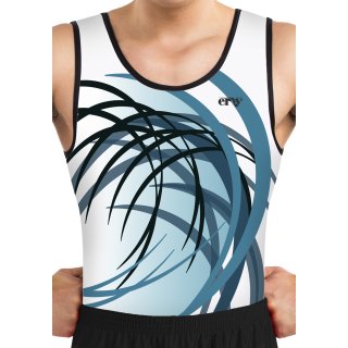 ERVY Trikot "Ian 5" für Kunstturnen m. Elasthan Sublimationsdruck F: petrol/schwarz *NEW*