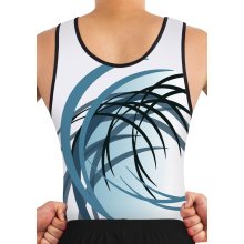 ERVY Trikot "Ian 6 vorn+hinten"  für Kunstturnen m. Elasthan Sublimationsdruck F: petrol/schwarz*NEW*