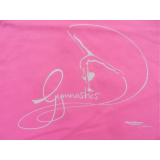 Sporttuch/Fitnesshandtuch/Microfaser Handtuch 50x100cm F: lemon, schwarz, dunkelblau, pink, royal mit "Gymnastics" Druck *Einzelstücke* pink