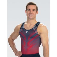 GK 1891M Herren-Kunstturntrikot "Loyal Circuit" Sublimation Farben: rot/navy/weiß