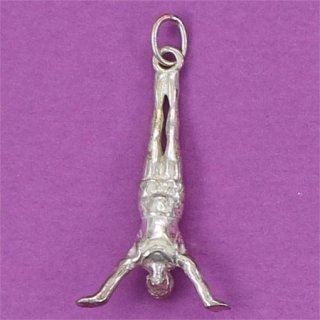 CF Paris 3795A 925er Silber Anhänger Turnen "Japaner Handstand" Gr. 29 mm