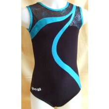 AGIVA 8791 Gymnastikanzug schwarz Samt + Glitzer + Netz *TOP*