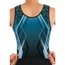 ERVY Trikot "Liam 6" für Kunstturnen+Trampolin Sublimationsdruck vorn+hinten F: petrol/schwarz/weiß *TOP*