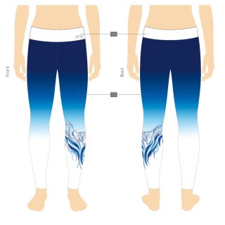 ERVY Leggings/lange Hose "Dyla blau" mit tollem Printmuster F: blau/weiß