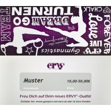 Geschenkgutschein Motiv "ERVY Gymnastics" im Wert von 10,- bis 50,- euro