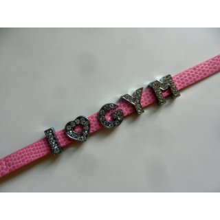CF Paris BRSGYM Armband mit Strassbuchstaben "I LOVE GYM" Turnen/Akrobatik Mädchen/Damen F: pink