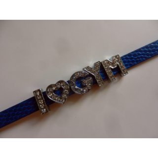 CF Paris BRSGYM Armband mit Strassbuchstaben "I LOVE GYM" Turnen/Akrobatik Mädchen/Damen F: blau