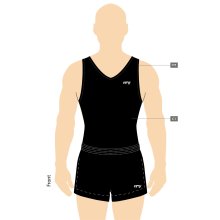 ERVY Trikot/Turnbody V-Hals + schmale Einfassungen +...