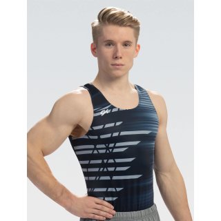 GK 1900M Herren-Kunstturntrikot "Darkness" Sublimation Farben: navy/grau/hellblau