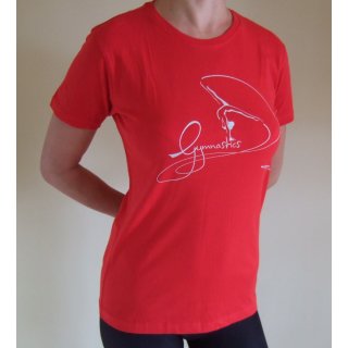 Mädchen Turn T-Shirt rot mit Druck "Gymnastics" Taillierter Schnitt 128-152 *NEU*