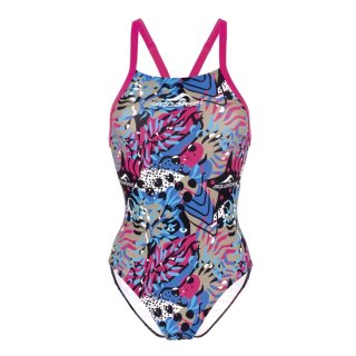 Aquafeel 21886 Damen/Frauen Badeanzug/Schwimmanzug "Motion Back" F: royal/pink/weiß/schwarz