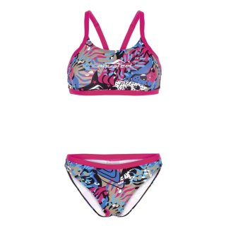 Aquafeel 23912 Damen/Frauen Bikini/Schwimmbikini "Dynamic Back" F: royal/pink/weiß/schwarz