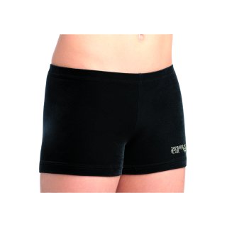 ERVY Hipster glatter Samt F: schwarz *TOP BASIC* Turnen Cheer Akrobatik 38