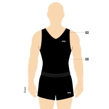 ERVY Trikot/Turnbody V-Hals + schmale Einfassungen +...