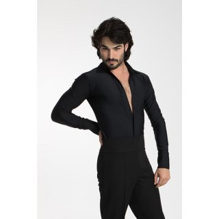 Intermezzo 31077 Spezielles Herren Body-Tanzhemd - Ballroom Herren - M schwarz