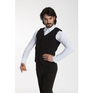 Intermezzo 6286 passende schwarze Tanzweste für Herren - Tanzhemd 31077 Herren - L