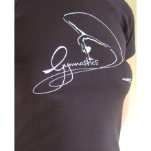 Damen Cool Fit Turn T-Shirt schwarz mit Druck "Gymnastics" Gr. M *Einzelstücke* XS