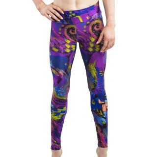 ERVY Lange Leggings "Tapua" breiter Bund F: Motivdruck Painting *TOP*