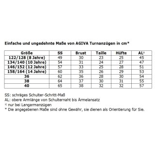 AGIVA 8692 Ärmelloser Turnanzug/Wettkampfanzug 4* Metallic