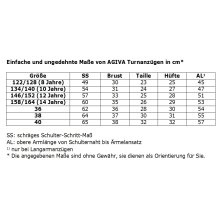 AGIVA 8699 Langarm Turnanzug/Wettkampfanzug Metallic/Opac/Strass
