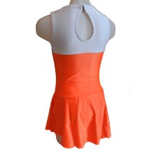 Ärmelloses Intermezzo-Kürkleid 31306 neon orange Strass *TOP Modell*