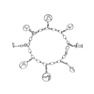 My Beads Starterset: Silber Charm Armband 925er mit einem Charms/Anhänger Längen: 15/17/19/21 cm