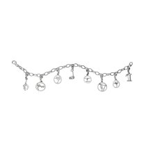 My Beads Starterset: Silber Charm Armband 925er mit einem Charms/Anhänger Längen: 15/17/19/21 cm