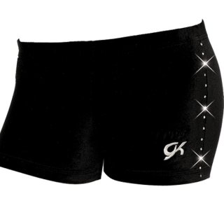 GK 1450 Hotpant Short black/schwarz Velvet m. Strass  *TOP* AS-158/164