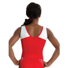 GK 3722 Ärmelloser Turnanzug/Gymnastikanzug - Red Superstar Leotard