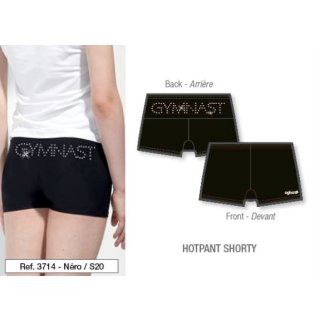 AGIVA 3714 Hotpant Microfaser mit Strassapplikation "GYMNAST"