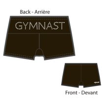 AGIVA 3714 Hotpant Microfaser mit Strassapplikation "GYMNAST"