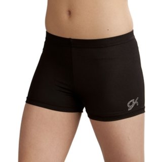 GK E1323 Hotpant Short black/schwarz m. Elasthan + Strass Logo AXS-146/152