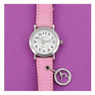 Sehr schöne Armbanduhr Motiv "Turnen/Gymnastik" F: pink - *Seltene Einzelstücke*