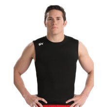 GK 1700M Jungen-/Herren-Trainings-Shirt Kompression f. Turnen, Akobatik, Cheer + Fitness Farbe: schwarz