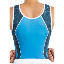 ERVY Trikot "Liam 2" für Kunstturnen+Trampolin Sublimationsdruck vorn+hinten F: weiß/blau/türkis *TOP*