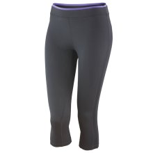 Spiro® - Fitness Caprihose/Leggings Womens/Damen Sport/Freizeit/Fitness/Laufsport F: schwarz/lavender *TOP* 32/XXS (32cm)