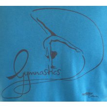 Damen Turn Sweatjacke/Freizeitjacke F: türkis mit Druck "Gymnastics" *TOP Einzelstücke*